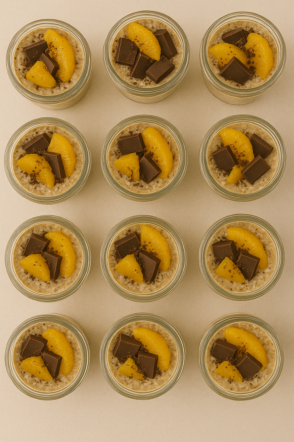Overnight oats with dark chocolate and orange